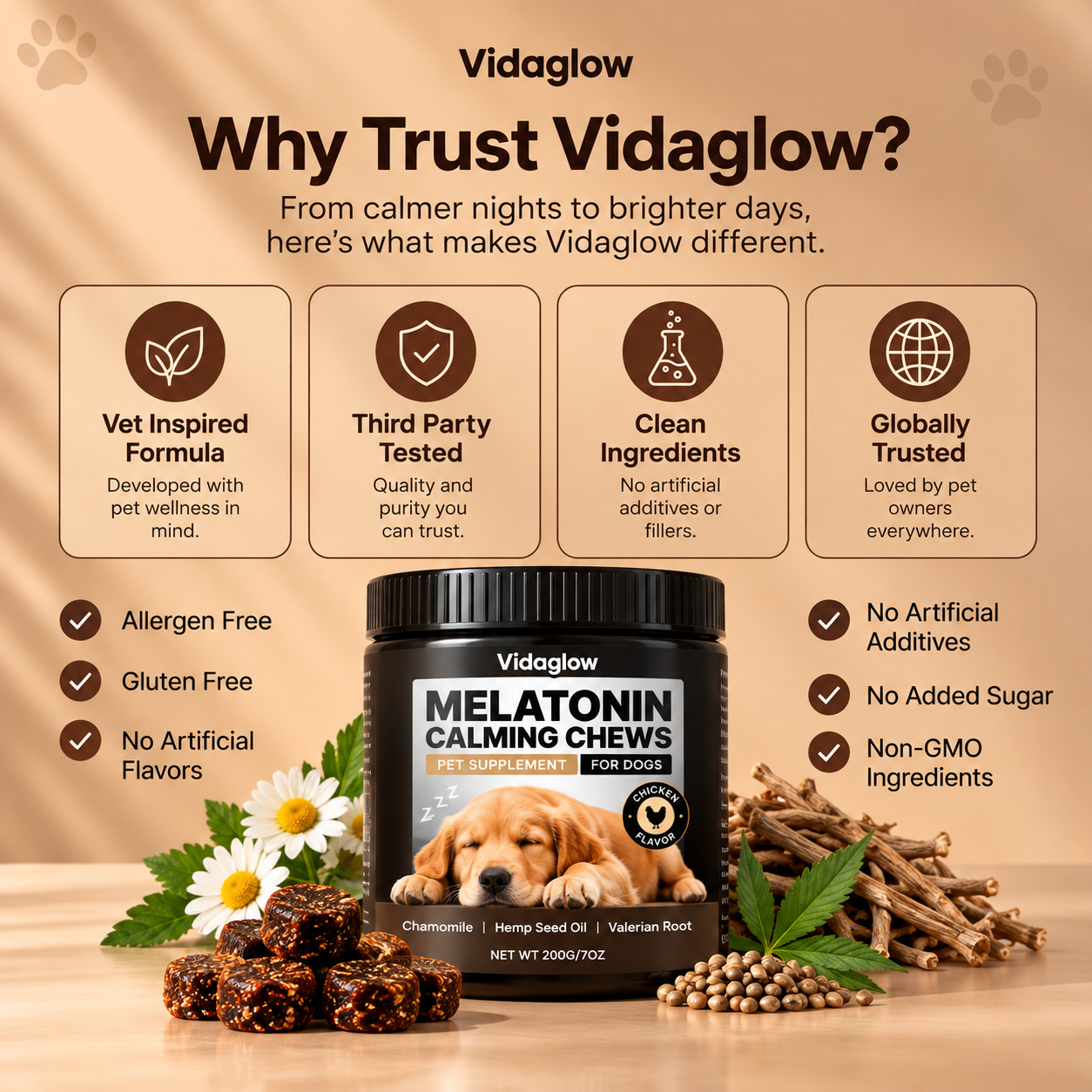 Melatonin Calming Chews for Dogs – Sleep Aid